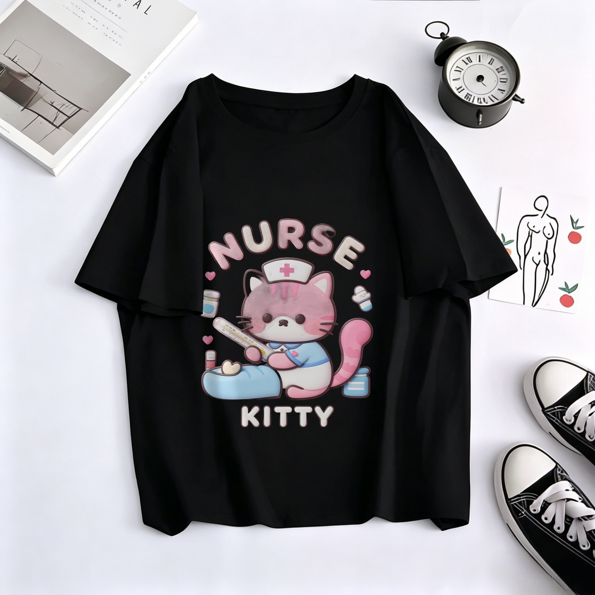 Women Formal Wear For Meeting - T-Shirt Lady Linen Spandex O-Neck Regular