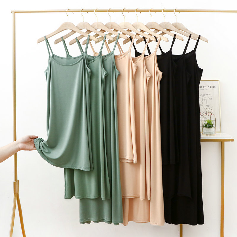 Shift Dress Sleeveless - Plus size sleeveless modal suspender dress