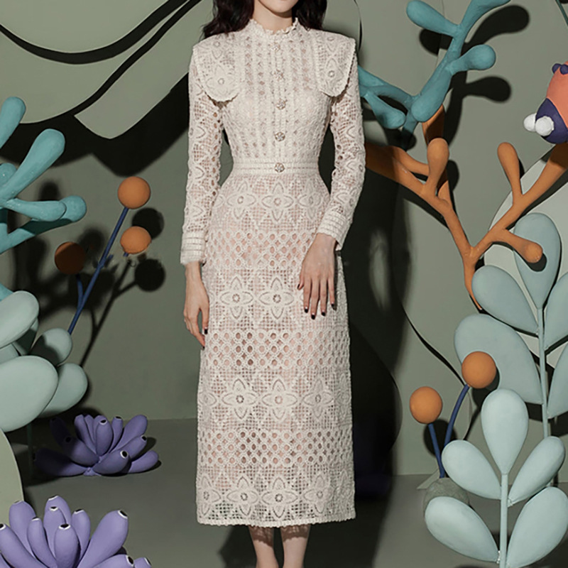Formal Gala Wear Women - Putao Lace Midi Evening Dress Long