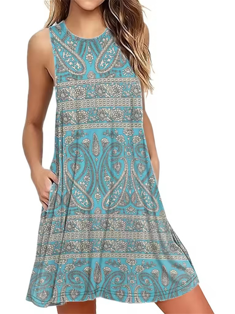 9XL Plus Size Sundress Loose F - Shift Dress Sleeveless recension och pris
