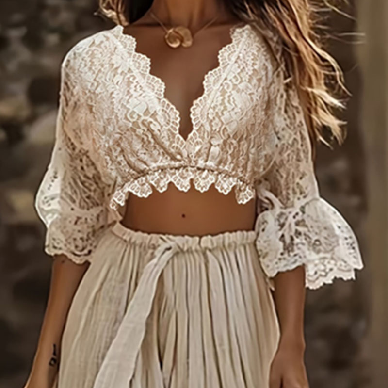 Womens Bohemian Lace Two Piece - Woman Formal Wear recension och pris