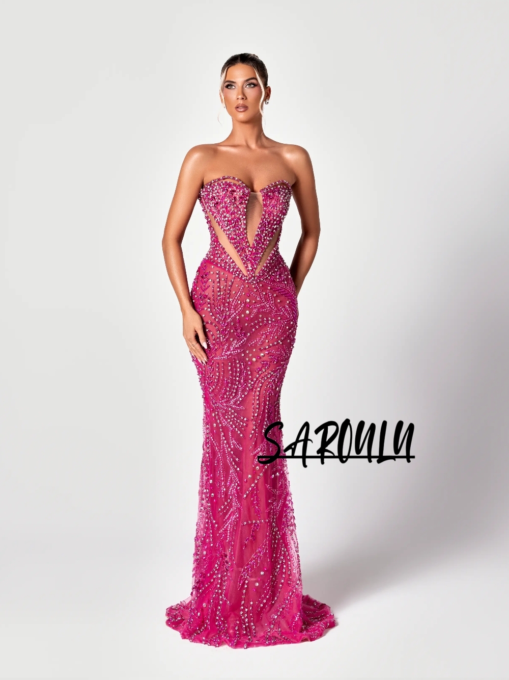 Fuchsia Cut Out Sweet Evening  - Formal Gala Wear Women recension och pris