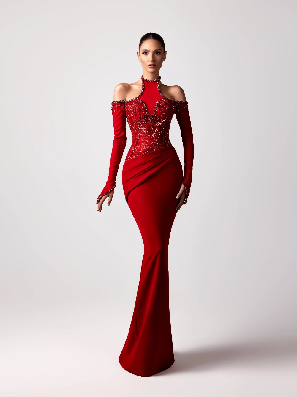 Red Sexy Halter Evening Dress  - Formal Gala Wear Women recension och pris