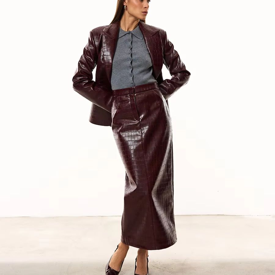 IG Women Burgundy Croc Faux Le - Woman Formal Wear recension och pris