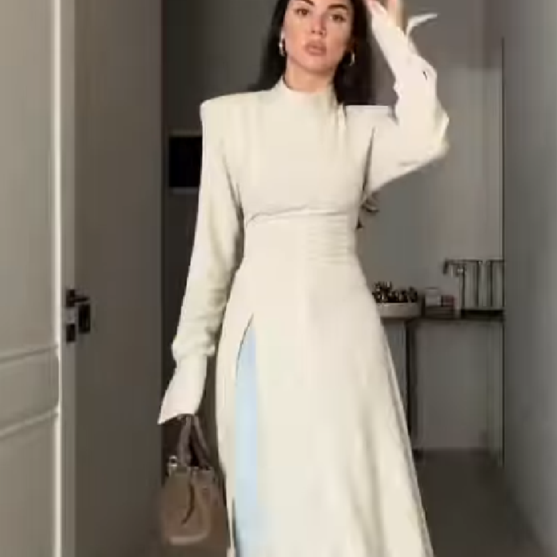 Women's Elegant High Neck Long - Women'S Office Formal Wear For Ladies recension och pris