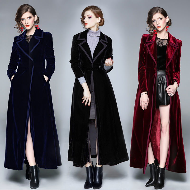 Golden Velvet Long Windbreaker - Trench Coat Formal recension och pris