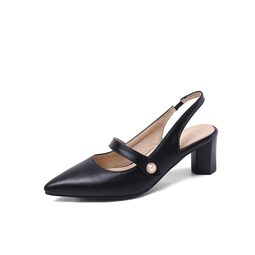 Summer New Elegant Beige Black - Slingback Heel Formal recension och pris