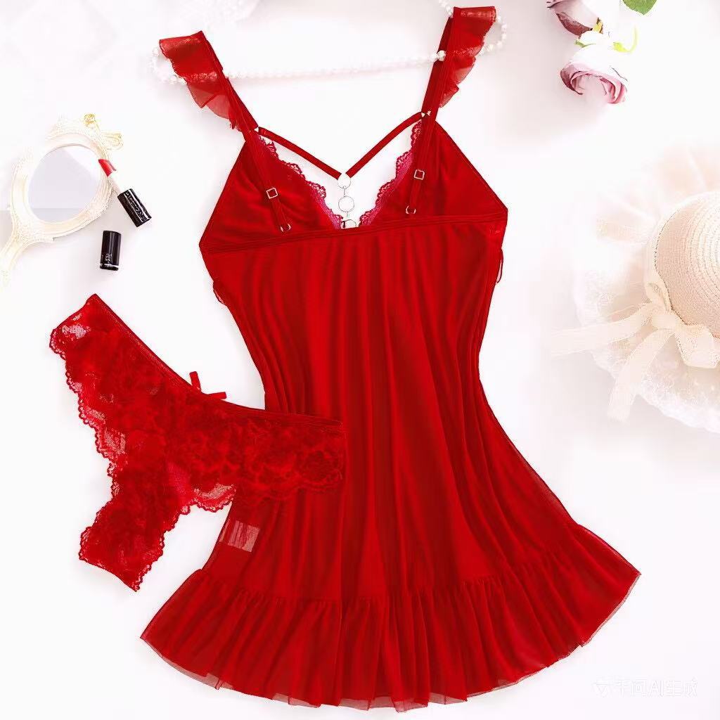 2026 New Red Sexy Lingerie Set - Women'S Formal Wear Wedding recension och pris