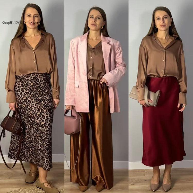Female Button Silk for Women E - Women Formal Wear Winter recension och pris