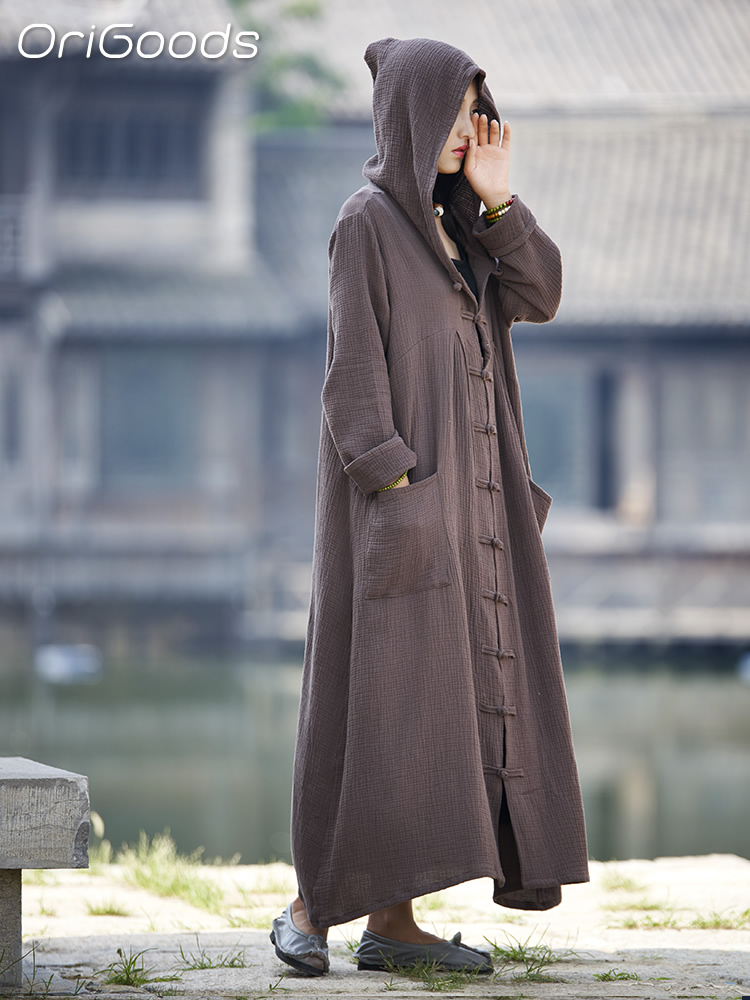 OriGoods Woman Hooded Long Coa - Trench Coat Formal recension och pris