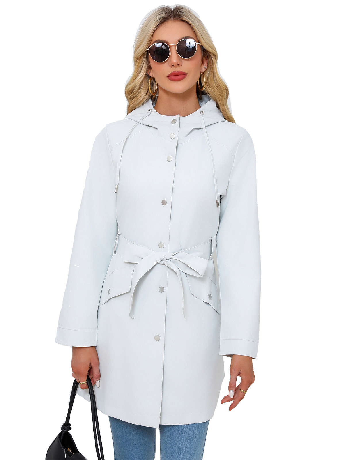 Spring Autumn New Hooded Water - Trench Coat Formal recension och pris