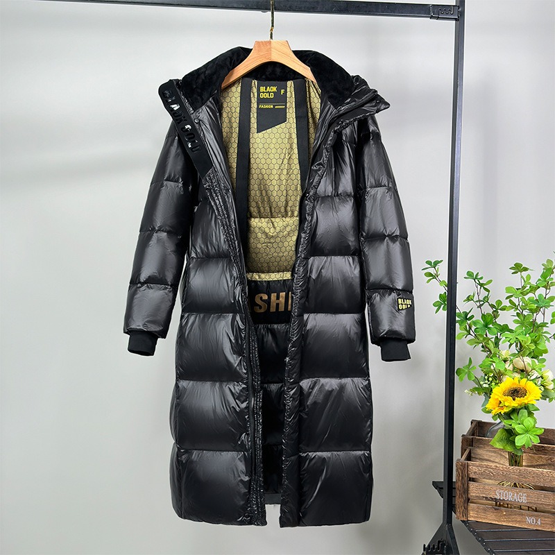 Winter Black Hooded Down Jacke - Trench Coat Formal recension och pris