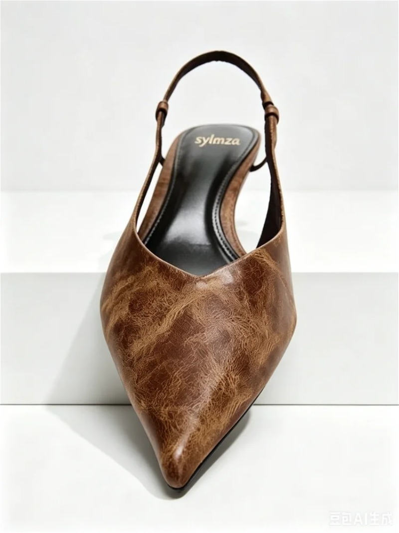 Retro Brown Kitten Heel Design - Slingback Heel Formal recension och pris