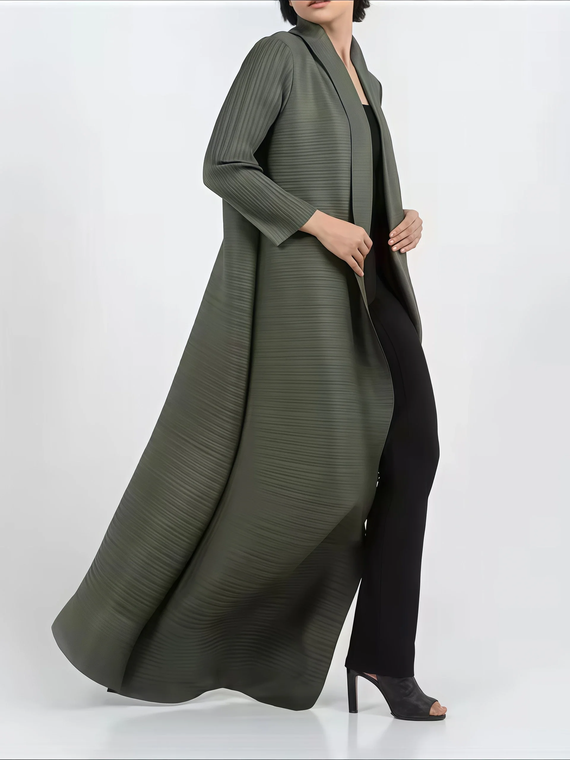 YUDX Miyake Pleated Print Fold - Trench Coat Formal recension och pris