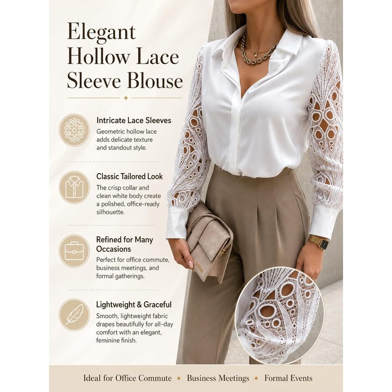 Women Button Down Satin Blouse - Women Formal Wear For Meeting recension och pris